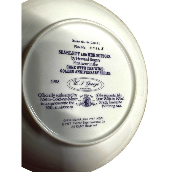 Gone with the Wind Golden Anniversary Series Plate 1988 - Picture 3 of 3